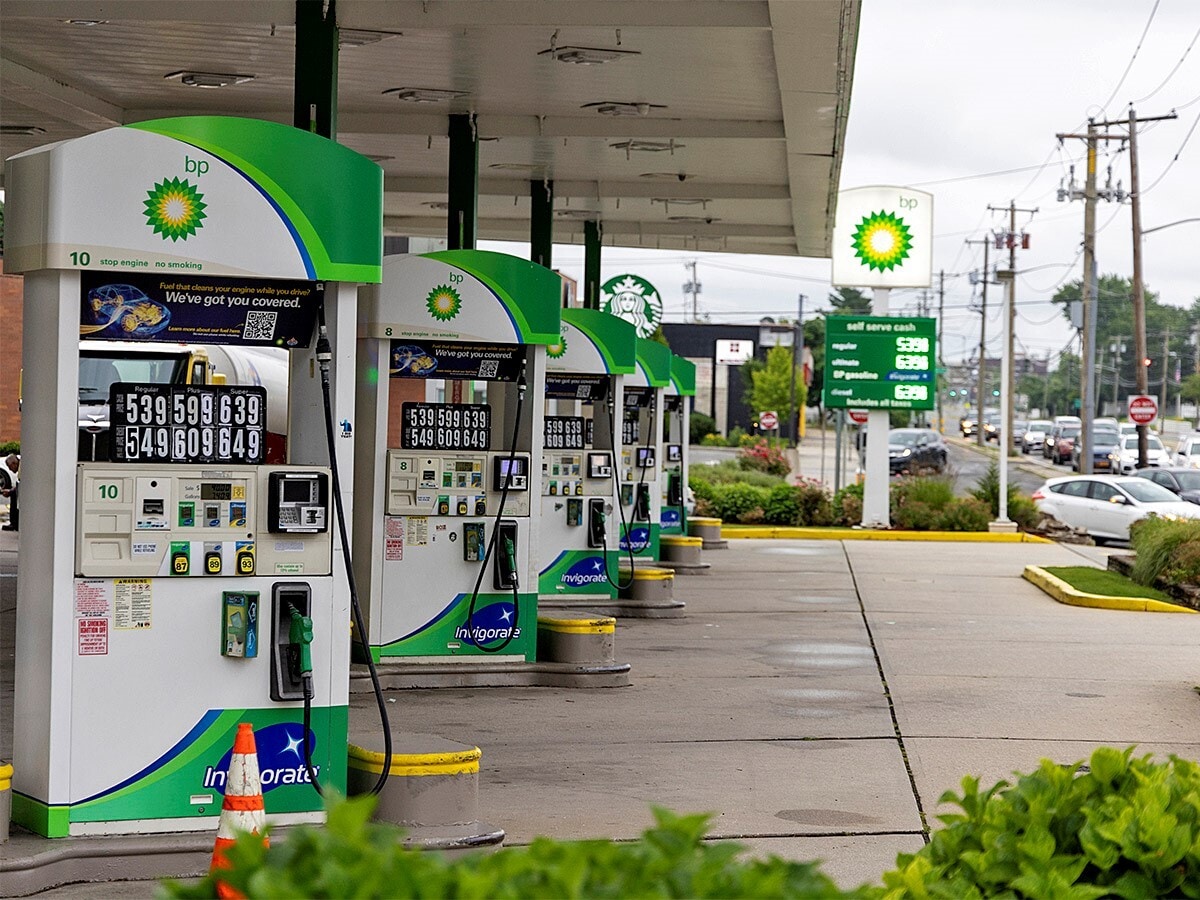 BP Petrol Station forecourt