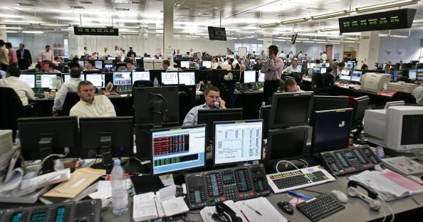 A busy trading floor