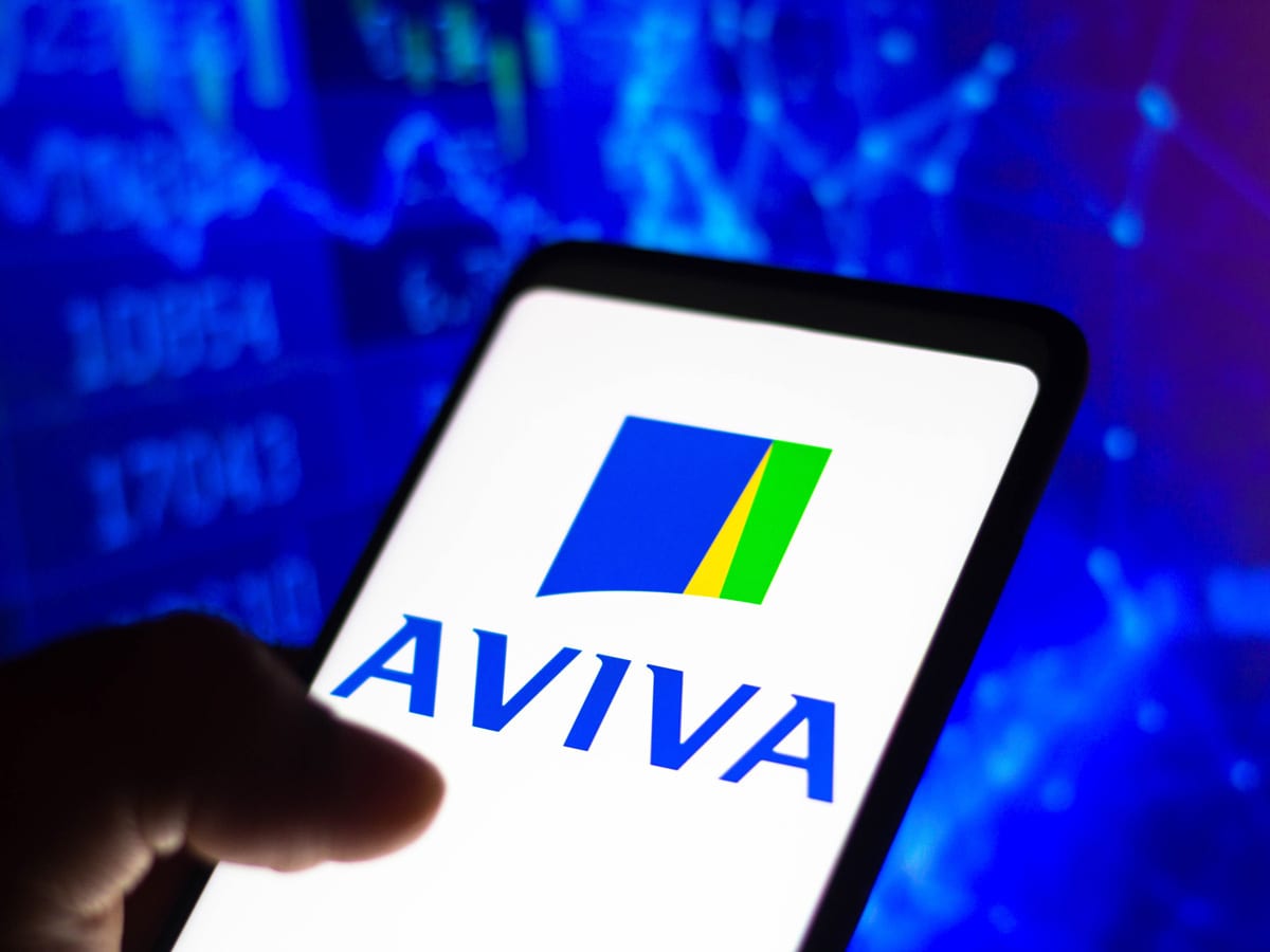 The Aviva logo displayed on a mobile device