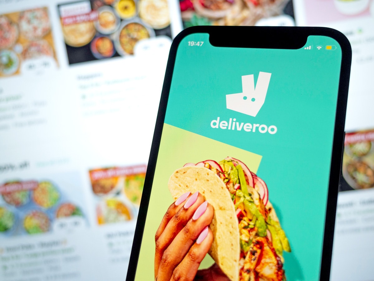 Deliveroo share price: Deliveroo logo on mobile device