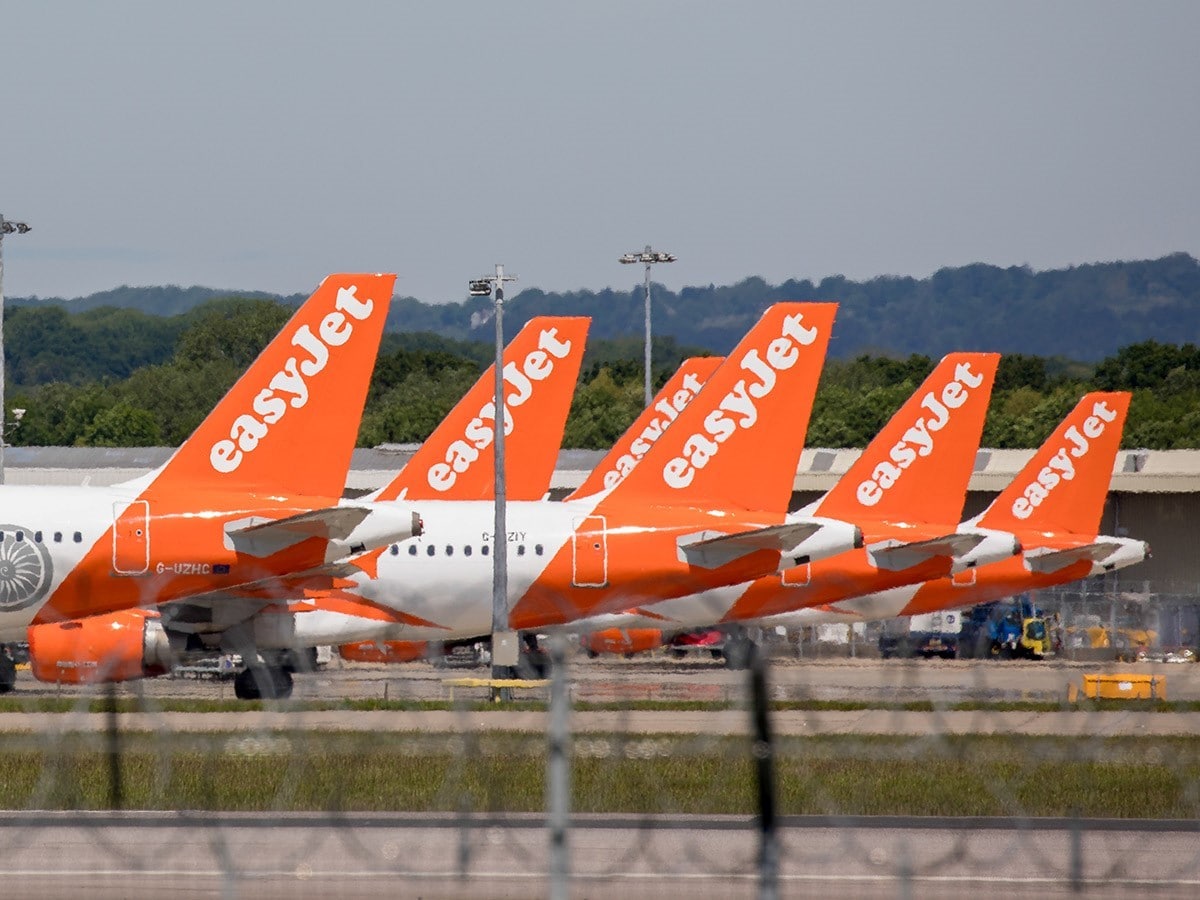 EasyJet share price: grounded easyJet aircraft await fairer weather