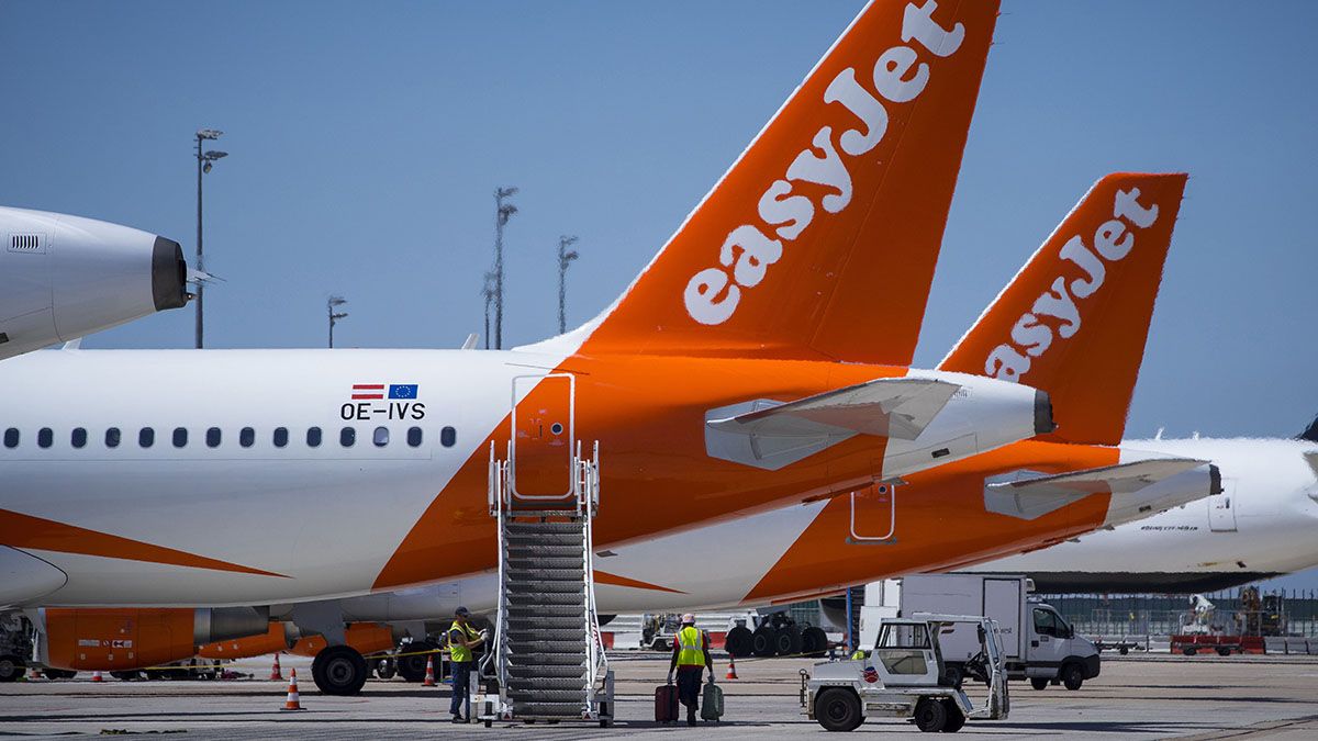 EasyJet share price: EasyJet aircraft, with their signature orange and white tails, line up beside the runway.