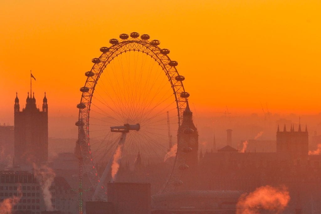 London Eye at sunset