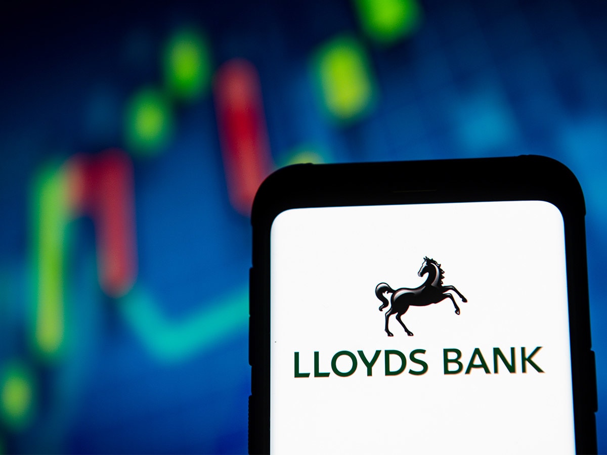 Lloyds share price: Lloyds logo on a mobile screen