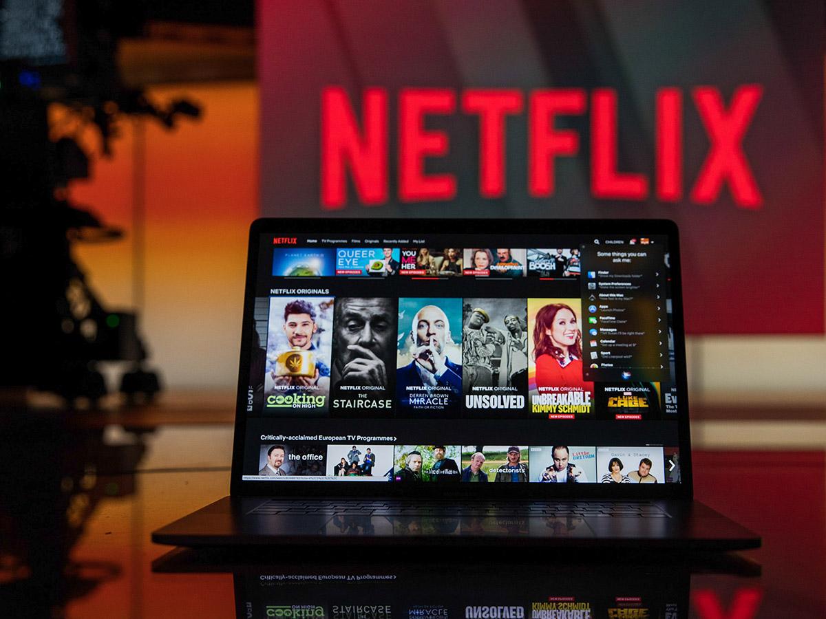 Netflix share price: the Netflix app viewed from a laptop