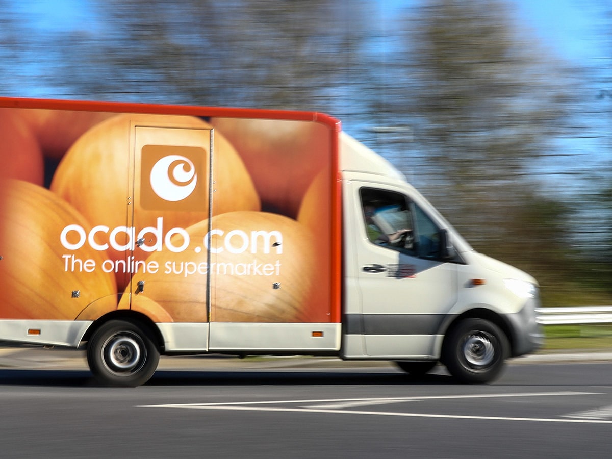 Ocado share price: an Ocado van makes its rounds
