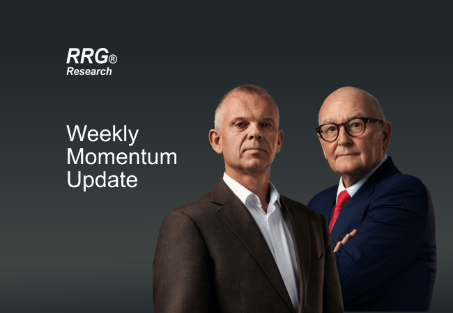 Weekly momentum update by RRG: Julius De Kempenaer and Trevor Neil are the founders of Amsterdam-based RRG Research.