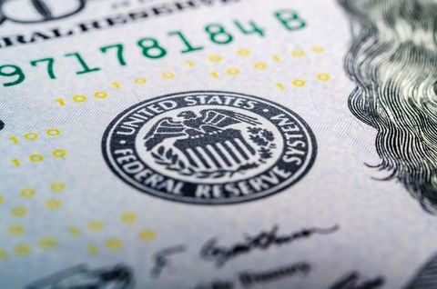 US Federal Reserve logo on a US dollar note