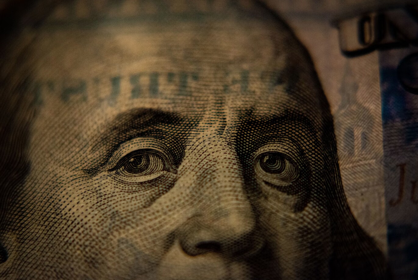 Close up of $1 US dollar banknote