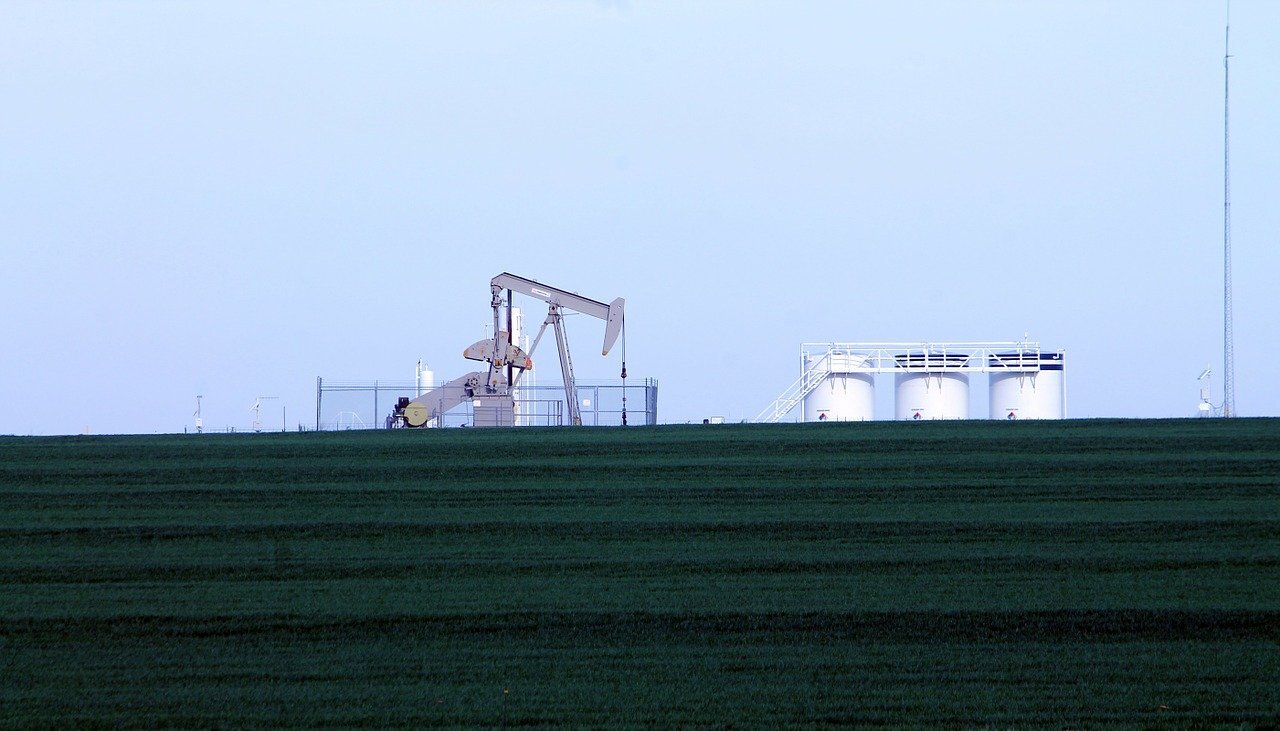 Oil well in far off view