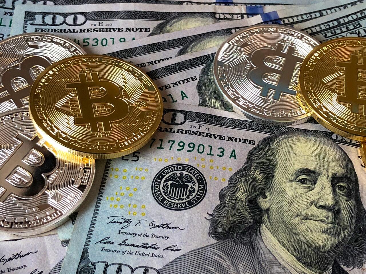 US dollars and Bitcoin