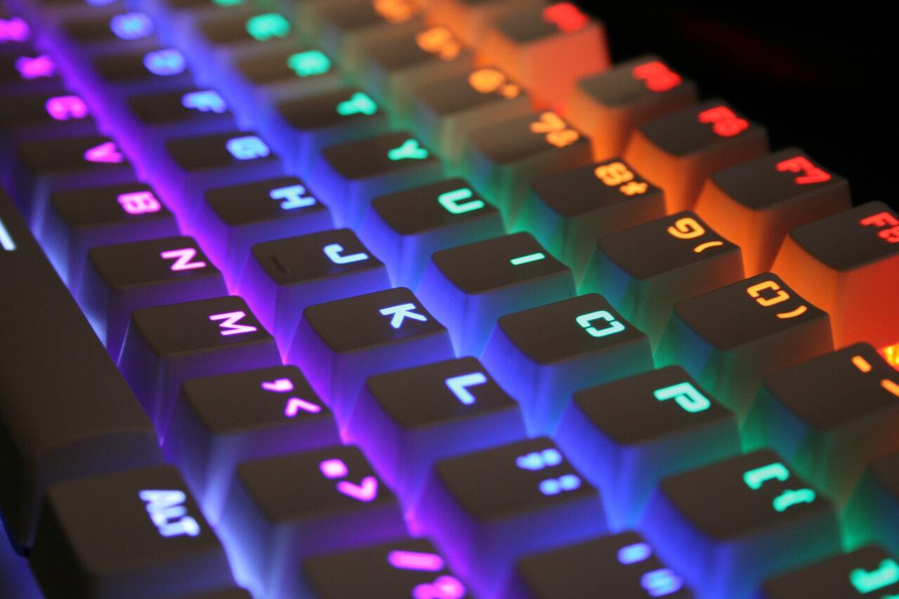 keyboard with coloured lights