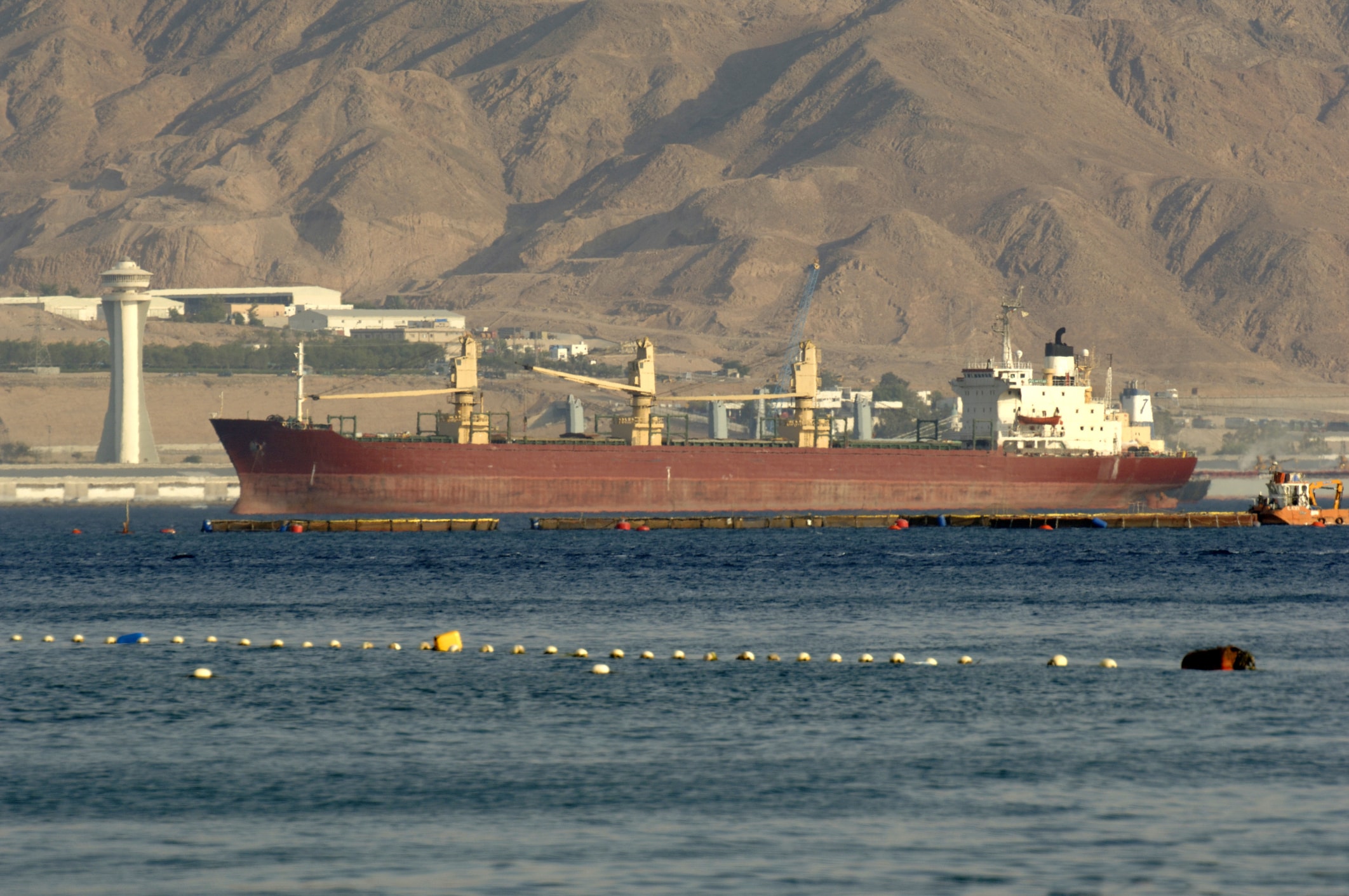 tanker transiting through the Red Sea towards the Suez Canal