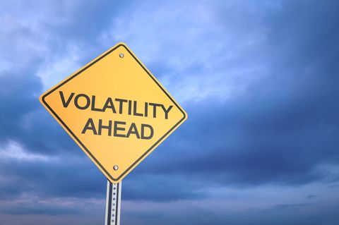 A signpost with the words 'Volatility Ahead'